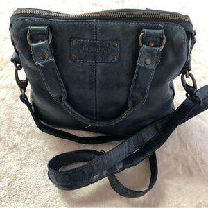 Blue Leather Shoulder Bag